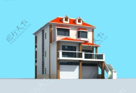 独栋多层别墅3D模型