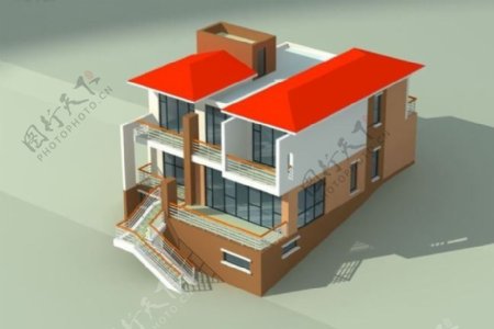 豪华独栋多层别墅3D模型