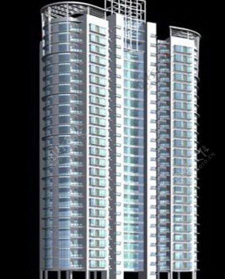 高端现代塔式高层住宅楼模型