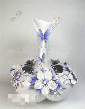 蝴蝶花瓶3D模型素材