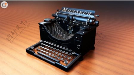 老式打字机C4D模型