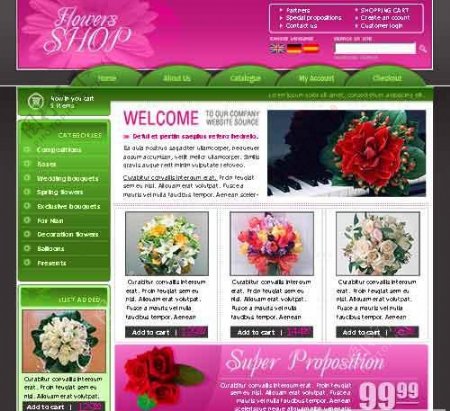 鲜花专卖店购物网站模板