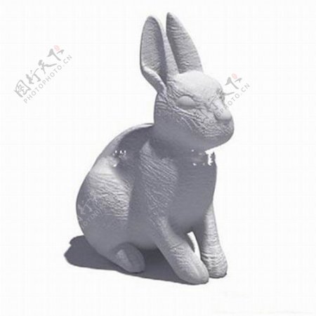 兔子雕塑3d模型下载
