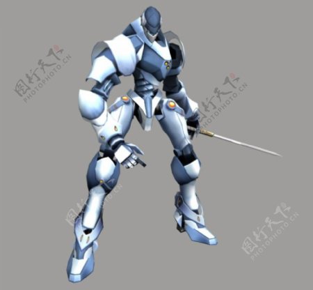 拿剑的战斗机器人带动画和贴图