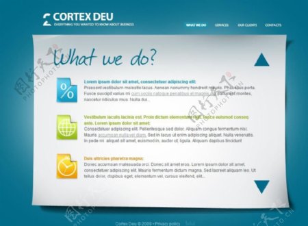 蓝色背景企业网站动画模板
