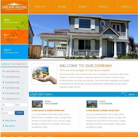 橙蓝房产置业顾问网页模板