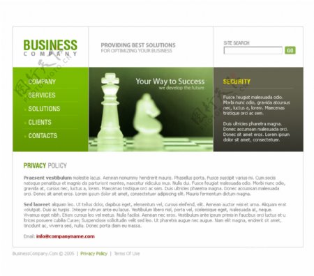 简单绿色企业网页模板