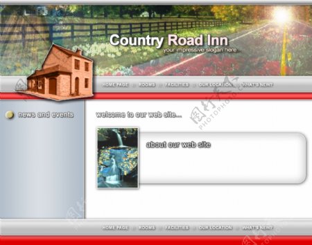 欧美乡村旅馆网站模板