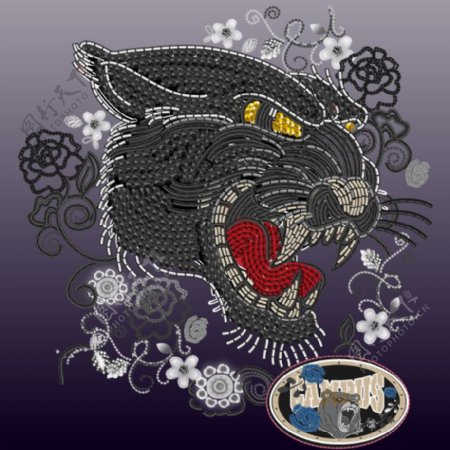 印花矢量图动物豹色彩黑色免费素材