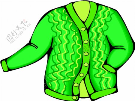 绿色调对襟外衣设计