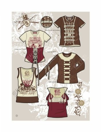 美式马戏团系列服装设计款式图