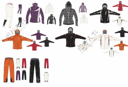 服装设计图之滑雪服系列图片