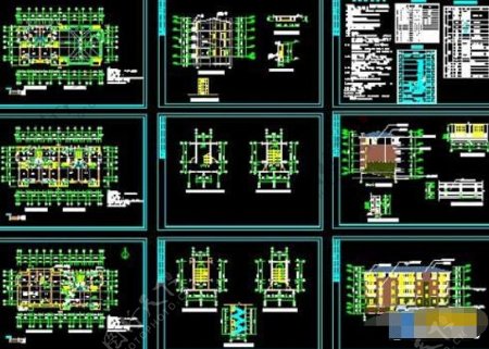 某小型公寓建筑cad施工方案图