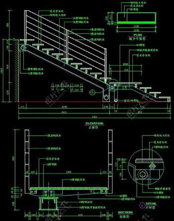 楼梯栏杆CAD图纸