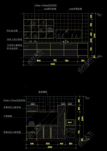 厨房cad图素材