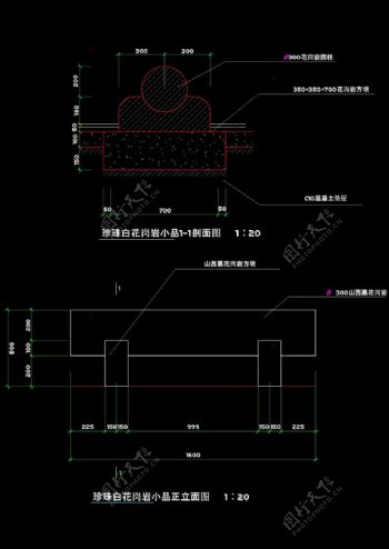 雕塑详图cad图纸素材