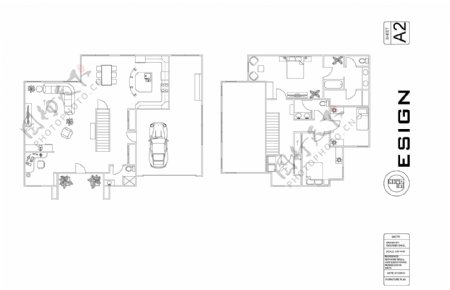 小房子的地板和家具的计划