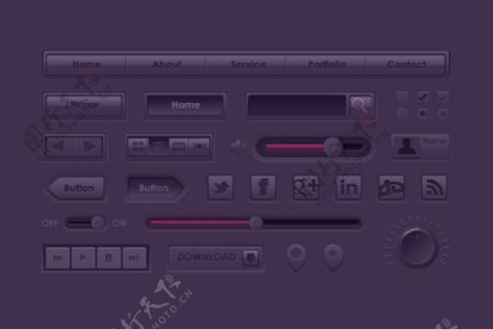 紫色UI设计素材