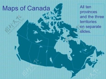 加拿大地图模板PowerPoint