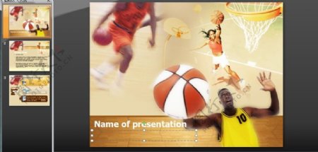 篮球运动PPT模板下载