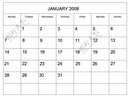 编辑的2008个空白的日历