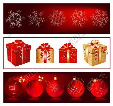 圣诞节红色包装礼品盒矢量素材