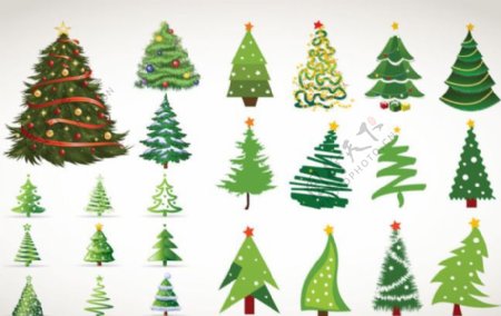 多款圣诞树主题矢量素材