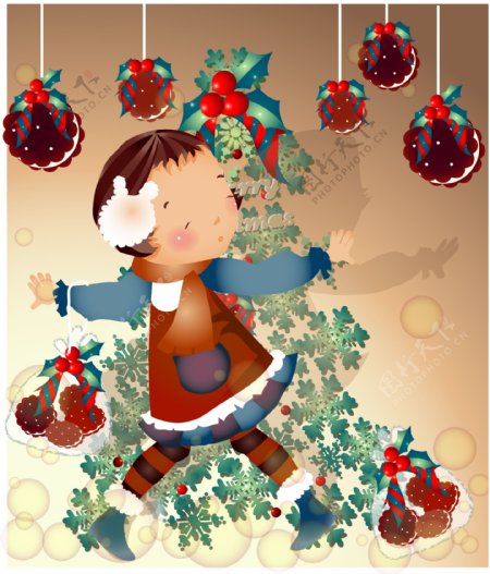 圣诞节主题韩国iclickart四季可爱女孩专辑图片
