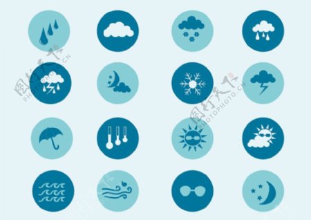 季节天气图标icon矢量