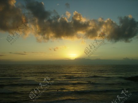 夕阳落日海景图片