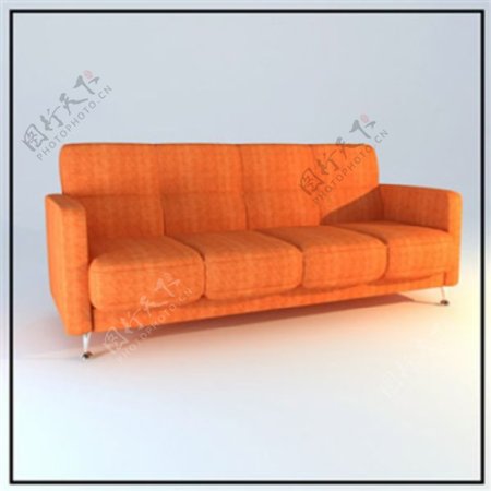 橙色沙发3D模型素材