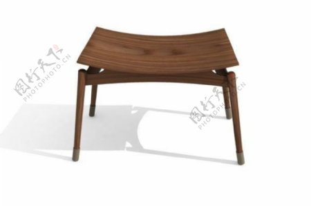 原木简易椅子3D模型