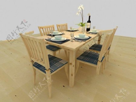 原木中式餐桌