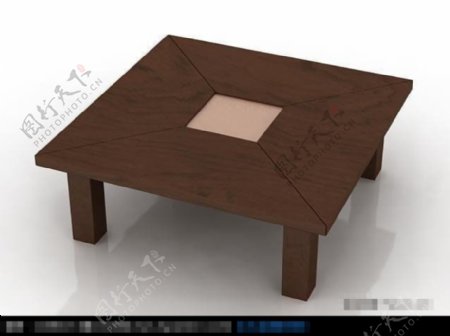 3D方形木桌模型