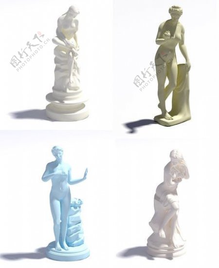 7款女子的雕塑模型