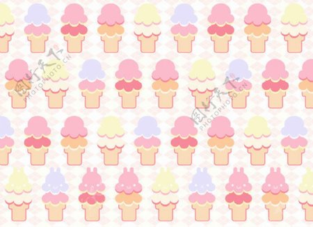粉色冰淇淋可爱图