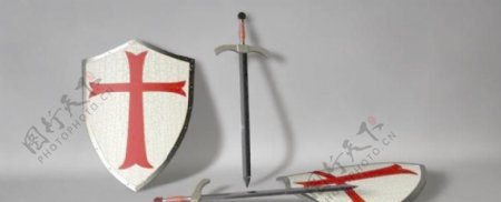 TemplarCrossShield圣堂武士十字架的盾牌和剑