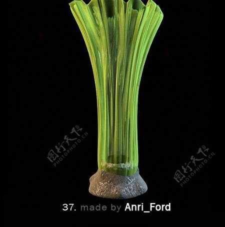绿色花瓶模型