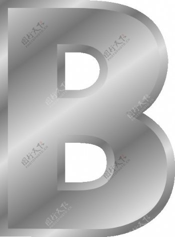 字母B剪辑艺术效果的银