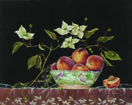 涓夋湡CCC175花卉水果蔬菜器皿静物印象画派写实主义油画装饰画