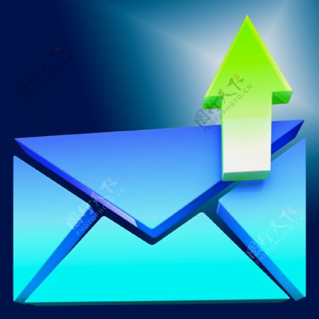信封符号显示电子邮件或接触