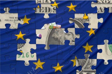 欧元与美元的旗帜