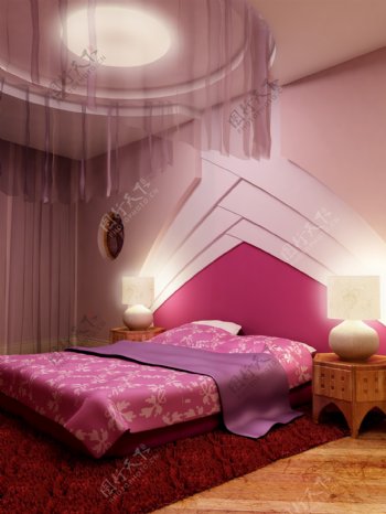 紫色温馨房间设计