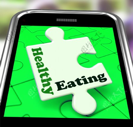 健康的饮食对智能手机的显示饮食与保健