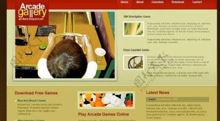 街机游戏产品信息网页模板