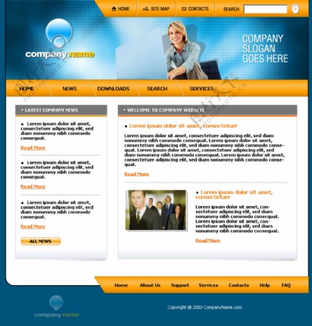 欧美软件科技公司网站模板