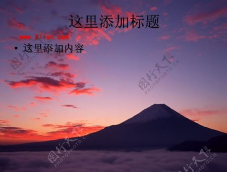 富士山夕阳风景