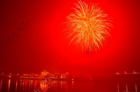 烟花焰火元宵节夜景图片