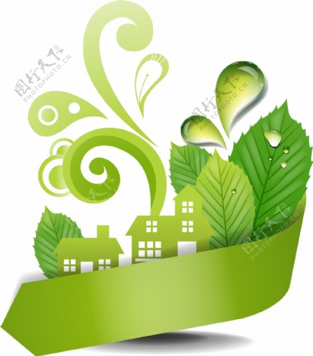绿叶房屋建筑图片