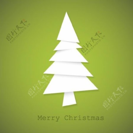 矢量素材折纸图形圣诞树